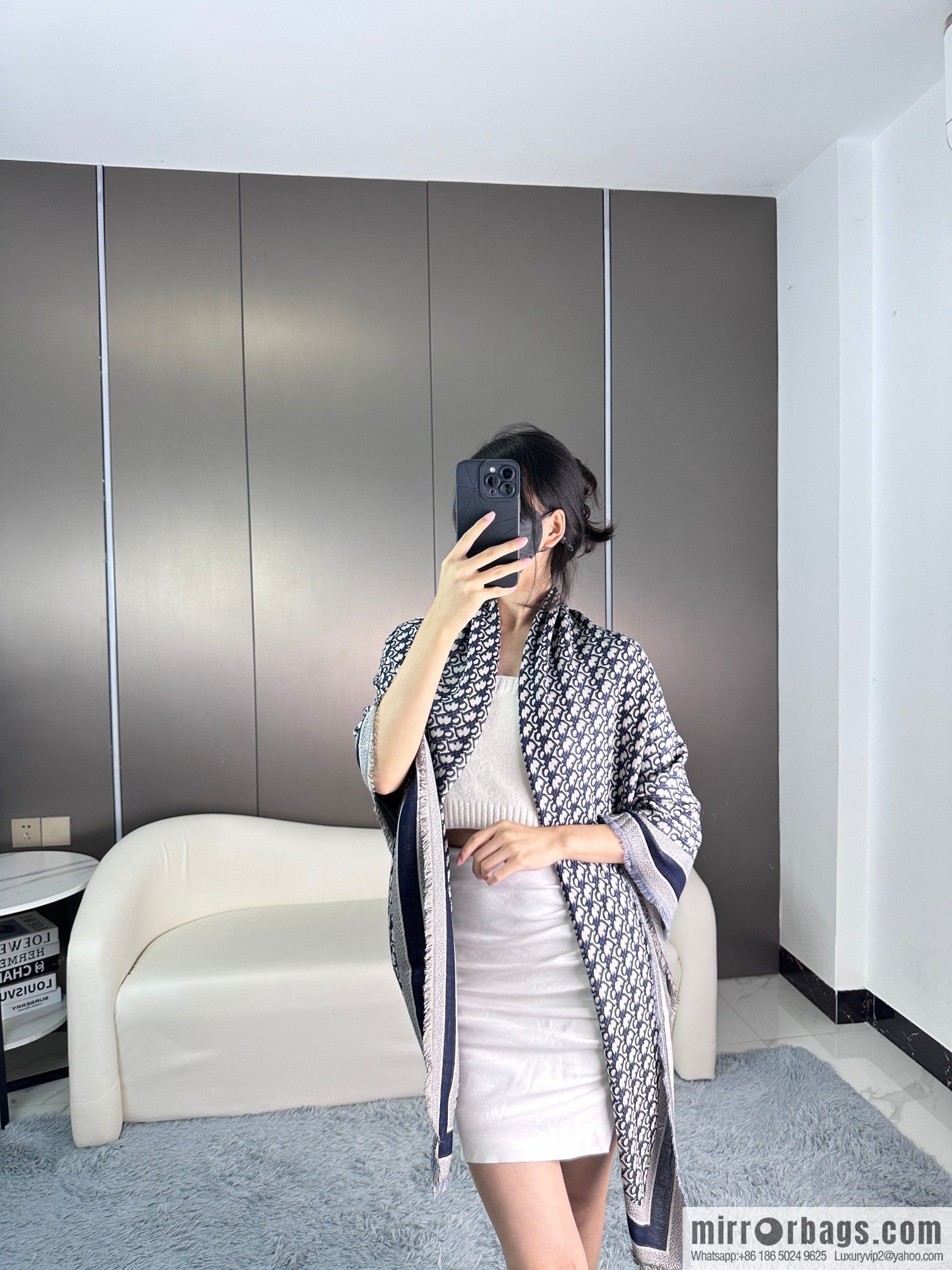 DIOR Classic Letter Jacquard Shawl