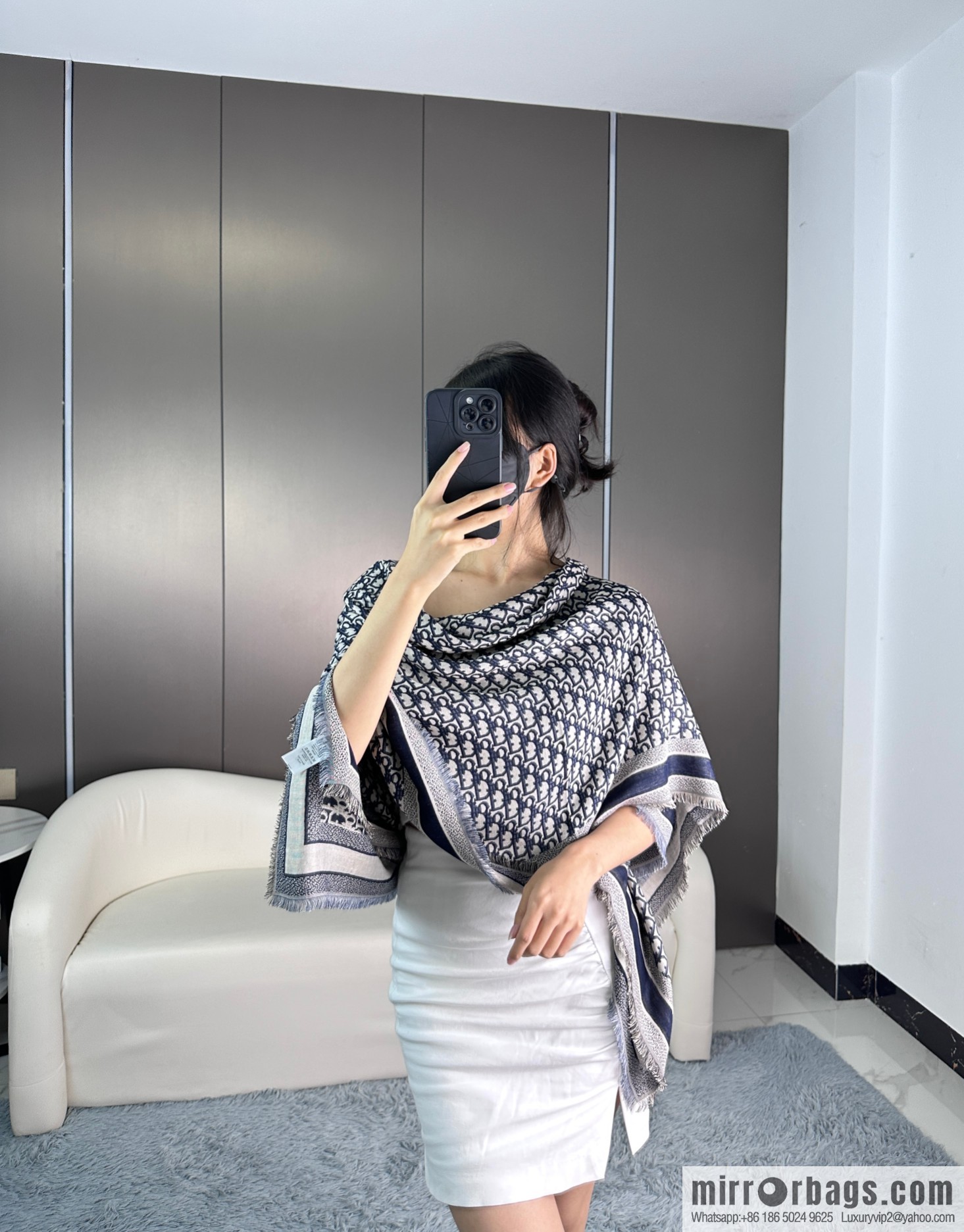 DIOR Classic Letter Jacquard Shawl