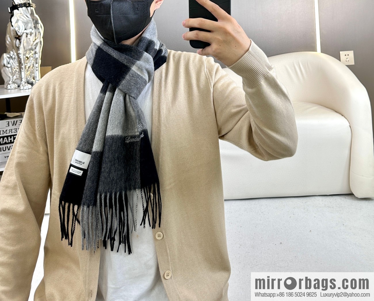 Burberry, Men's High-End Cashmere Scarf