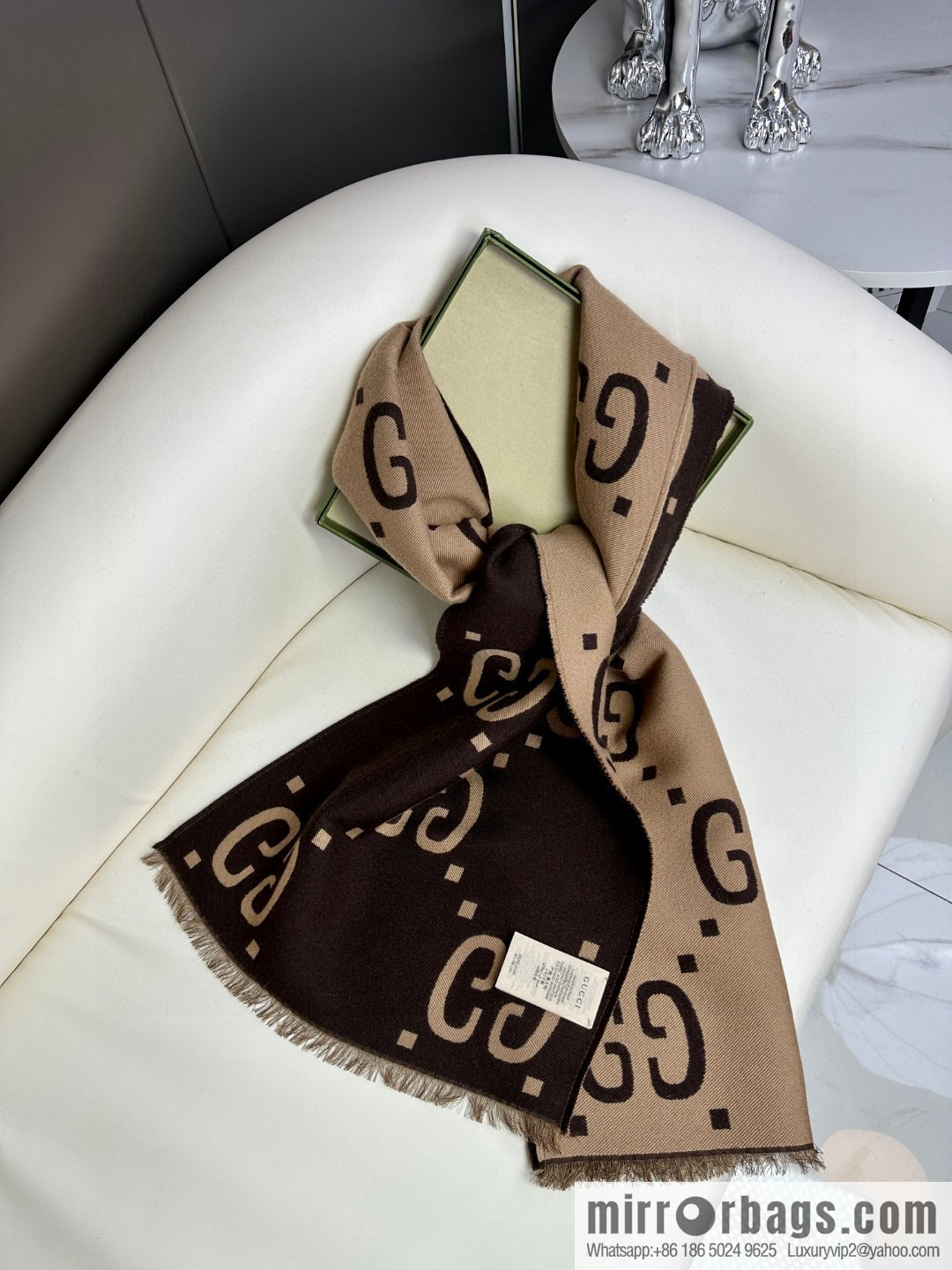GUCCI Big Logo Wool Scarf 495592