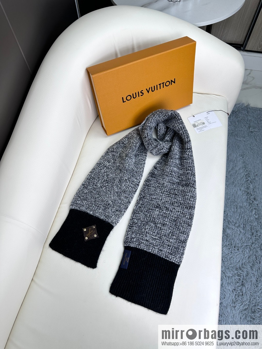 LV color scheme knitted cashmere scarf
