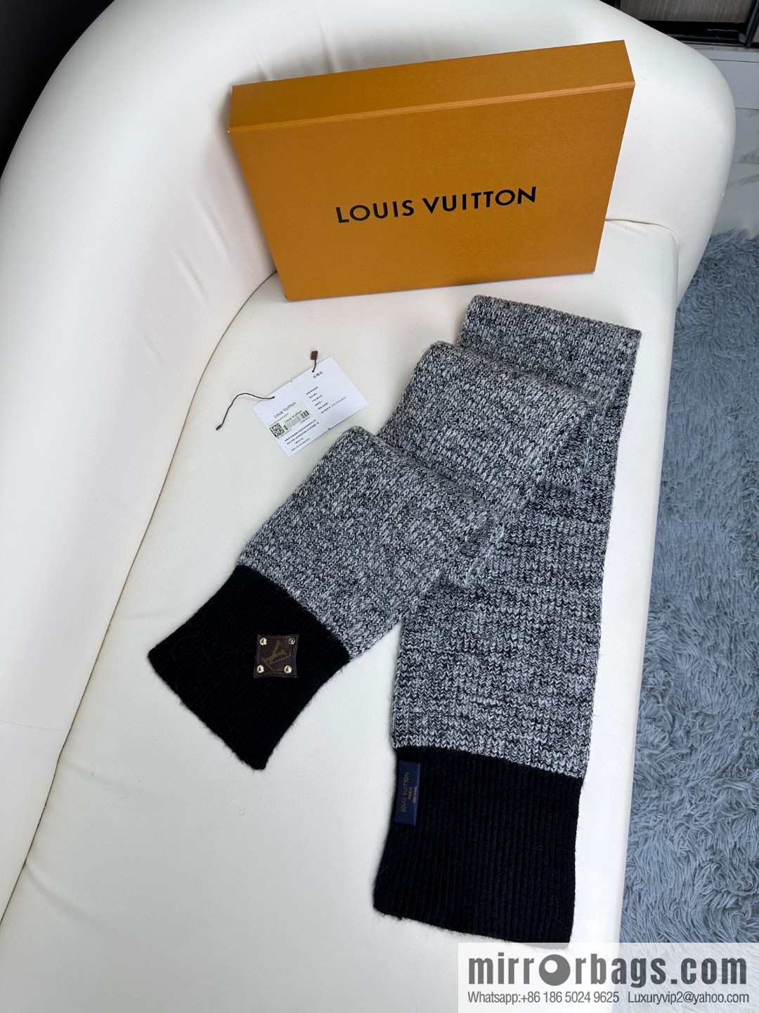 LV color scheme knitted cashmere scarf