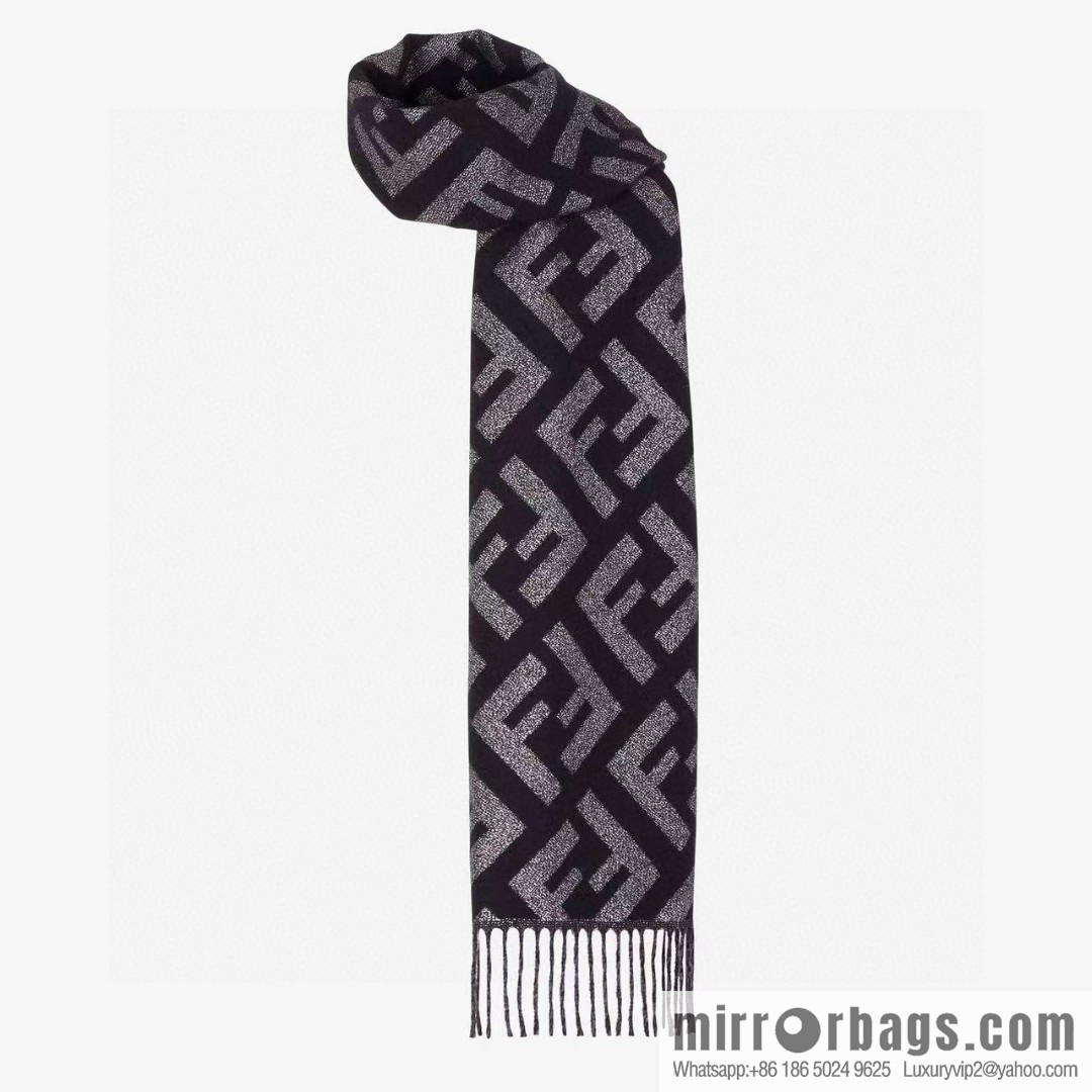 FENDI double F fringed cashmere towel