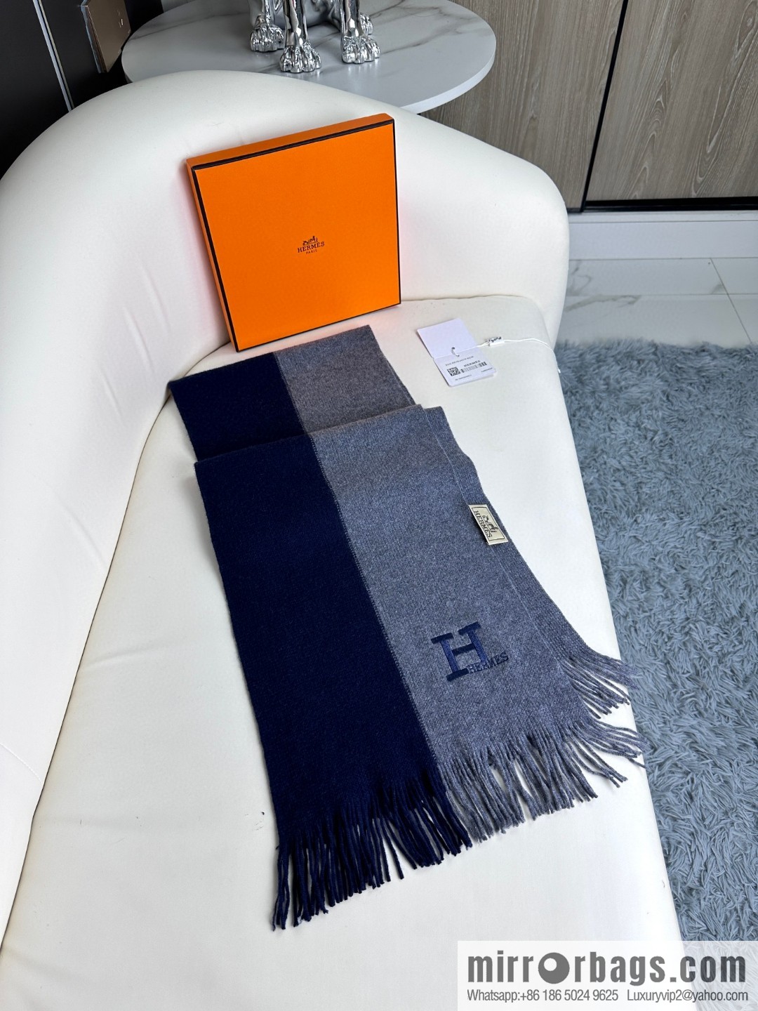 CHANEL 2023 men's and women's same high-end cashmere knitted scarf