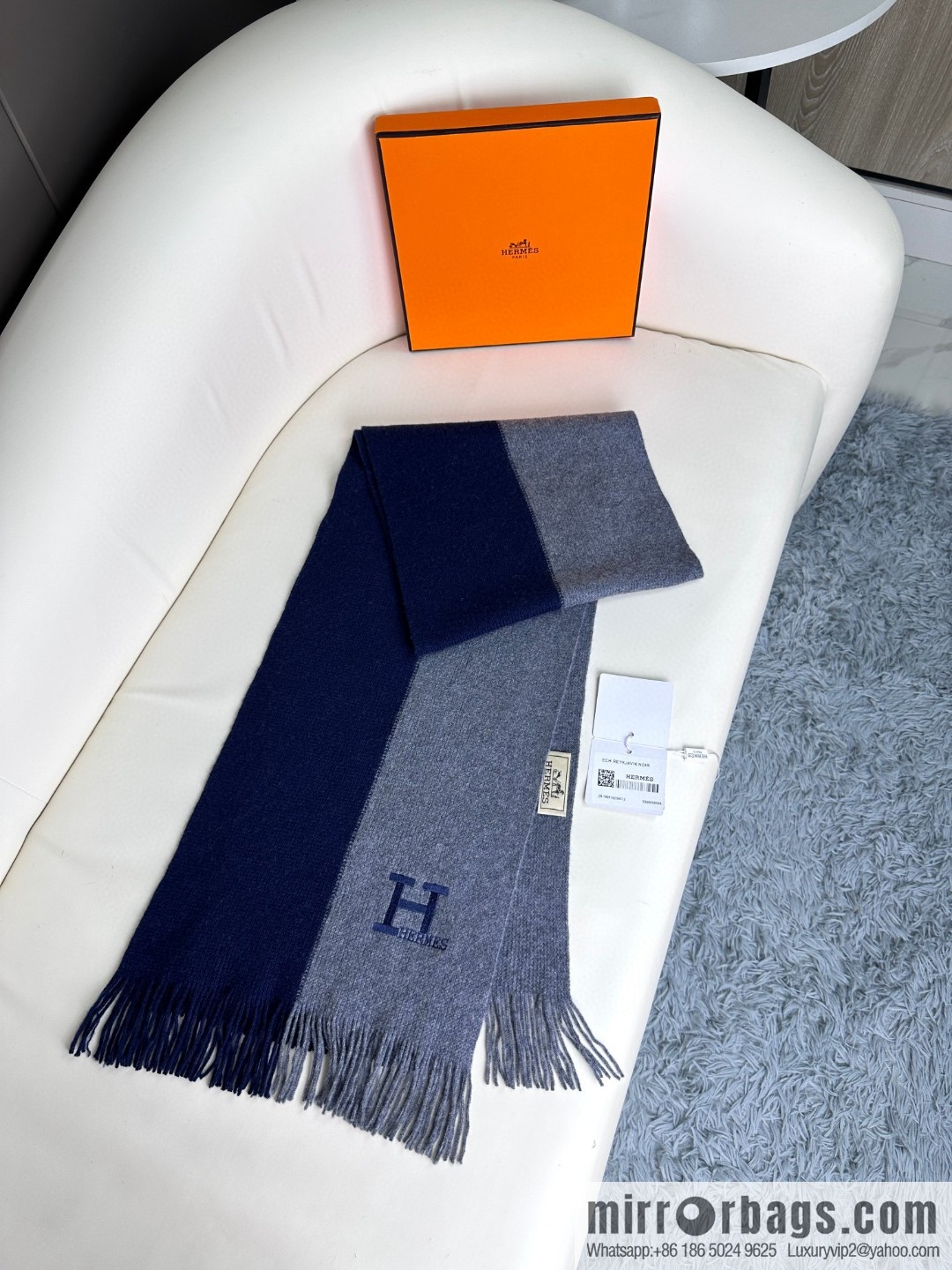 CHANEL 2023 men's and women's same high-end cashmere knitted scarf