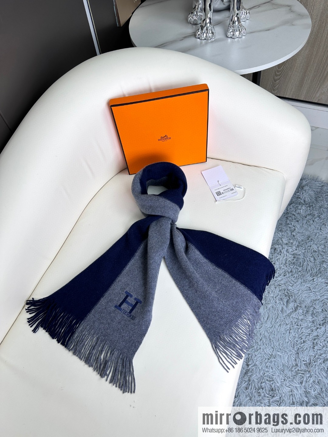 CHANEL 2023 men's and women's same high-end cashmere knitted scarf
