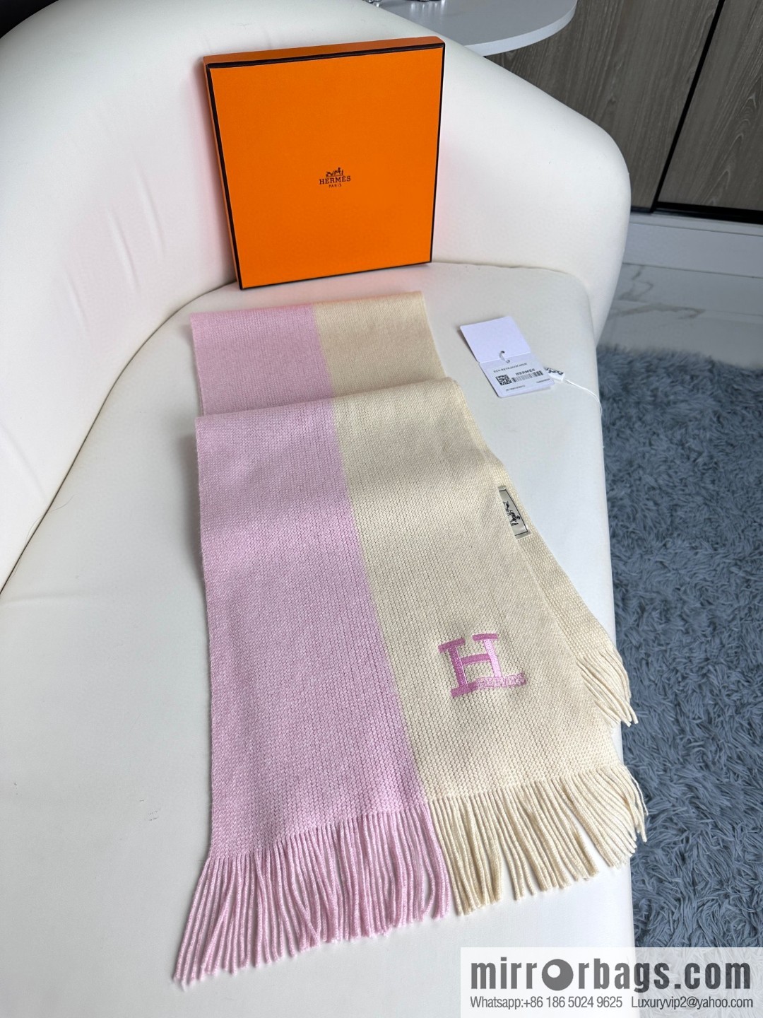 CHANEL 2023 men's and women's same high-end cashmere knitted scarf