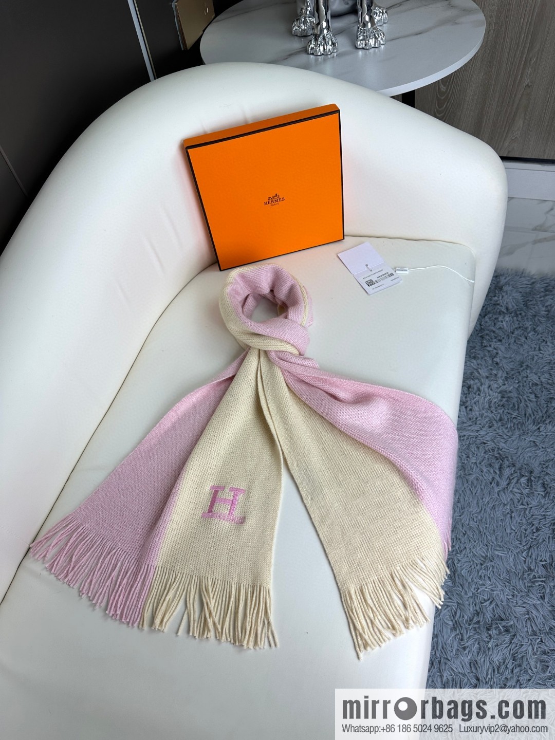CHANEL 2023 men's and women's same high-end cashmere knitted scarf