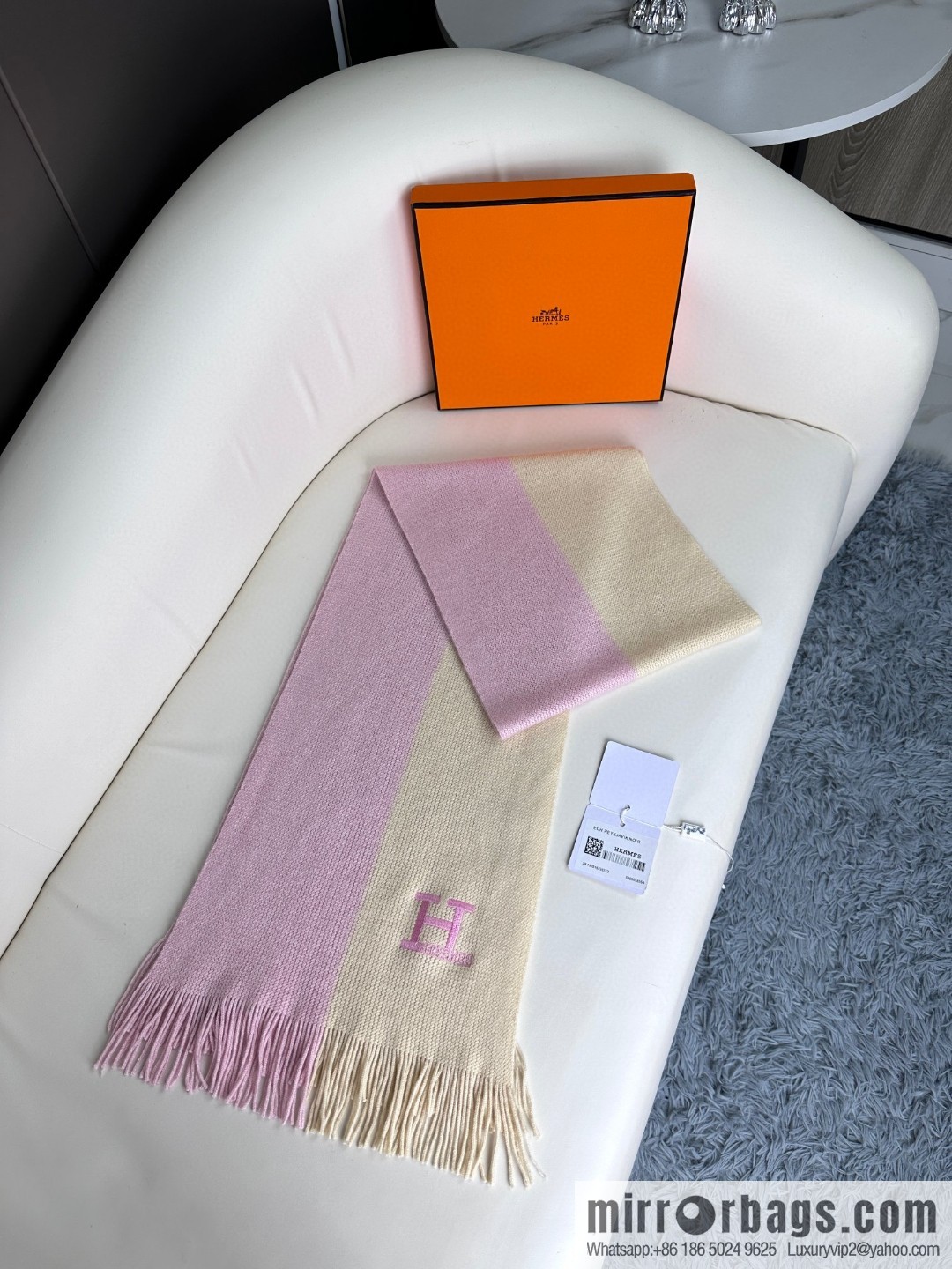CHANEL 2023 men's and women's same high-end cashmere knitted scarf