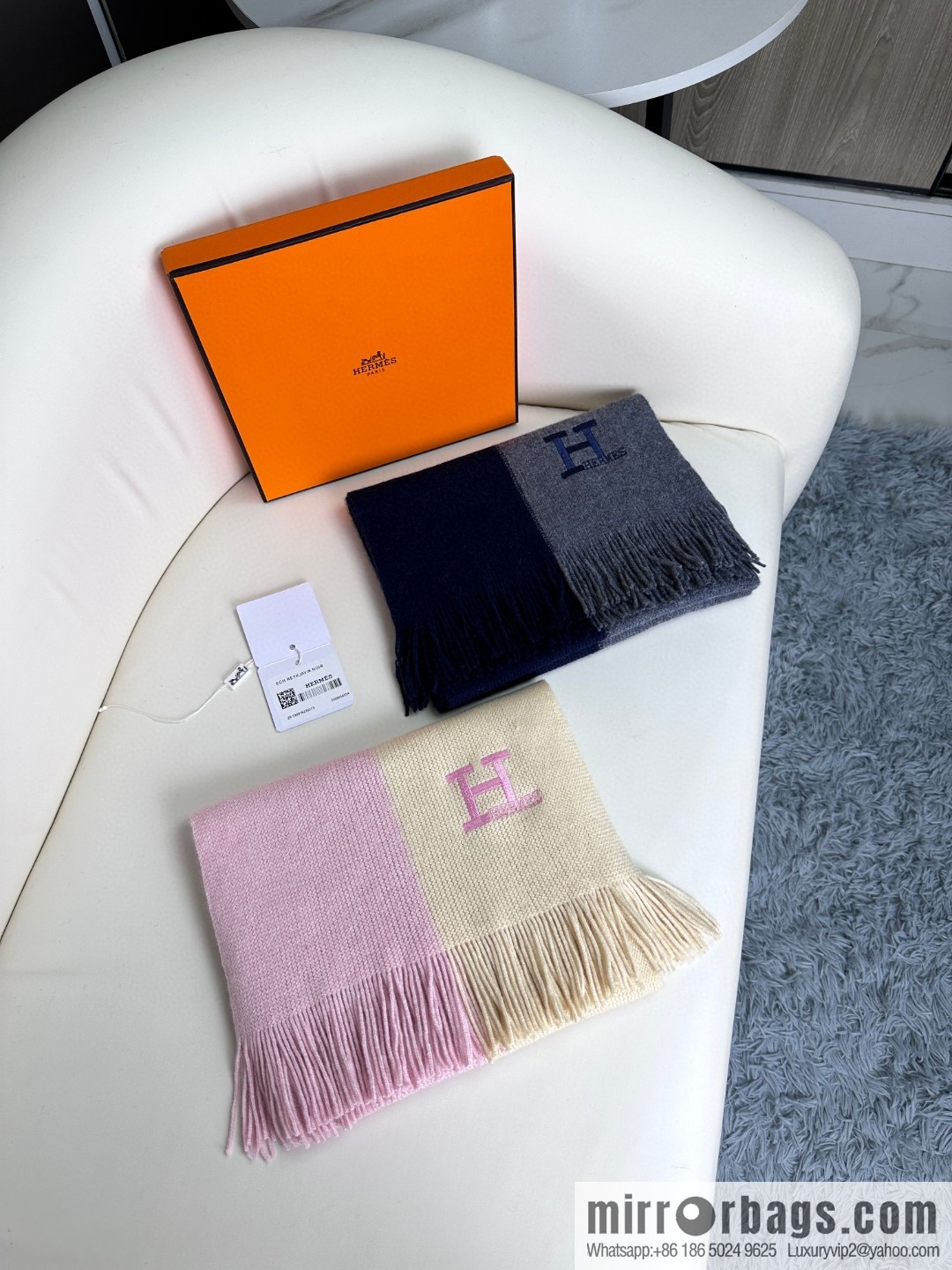 CHANEL 2023 men's and women's same high-end cashmere knitted scarf