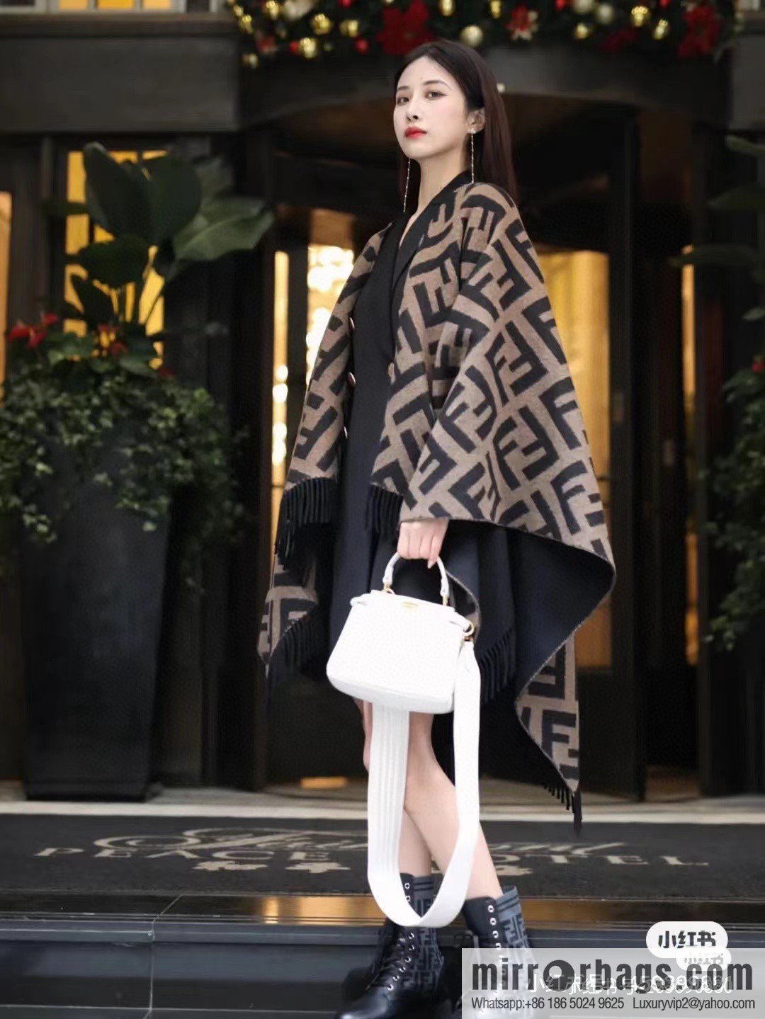 2023 new Fendi heavy double-sided cape shawl