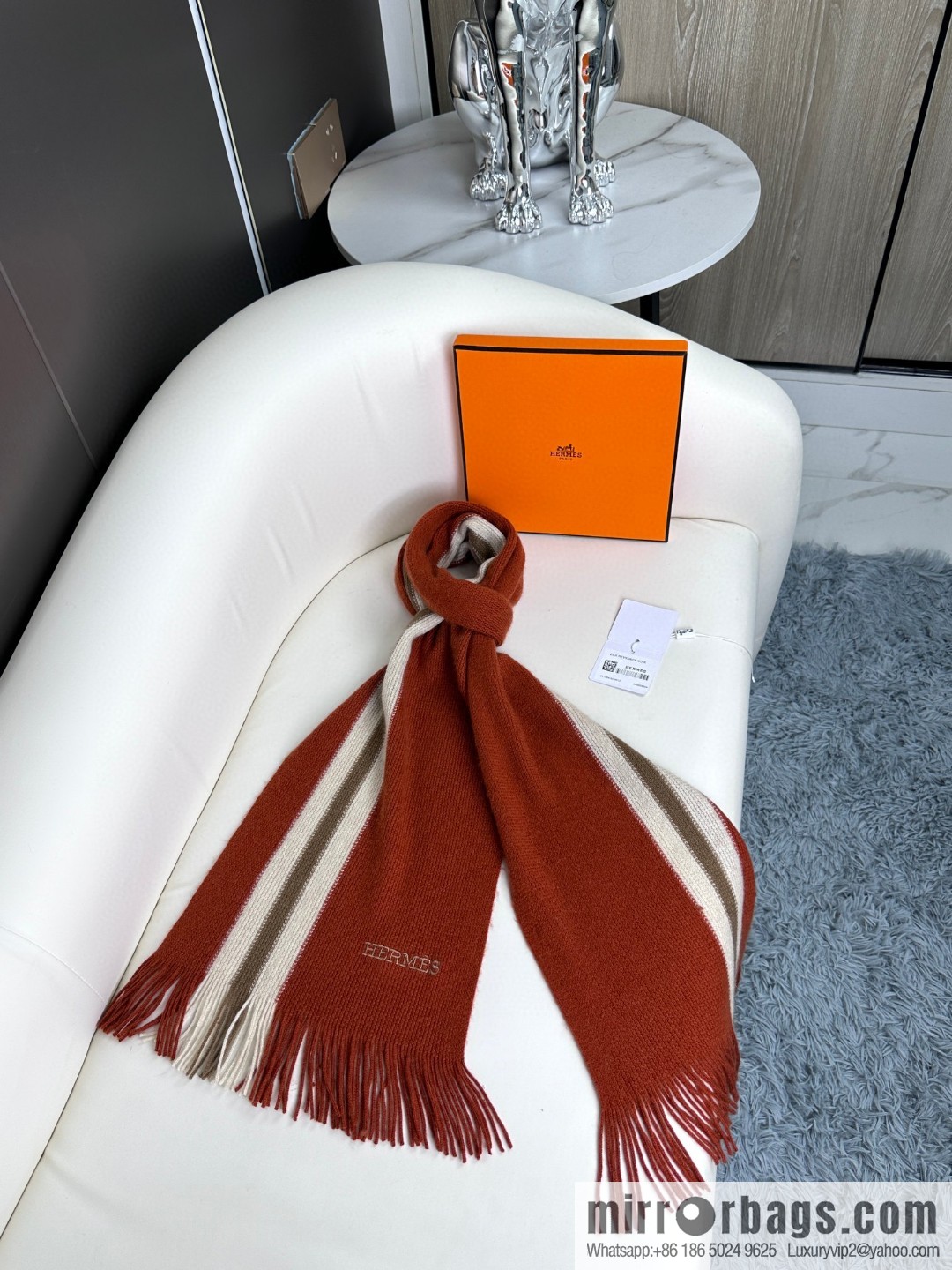 Hermes Hermes 2023 same style for men and women, high-end cashmere knitted scarf