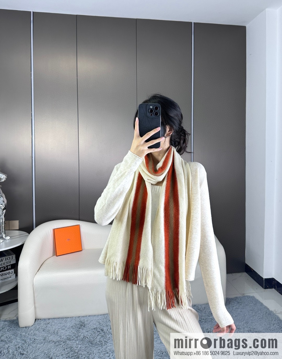 Hermes Hermes 2023 same style for men and women, high-end cashmere knitted scarf