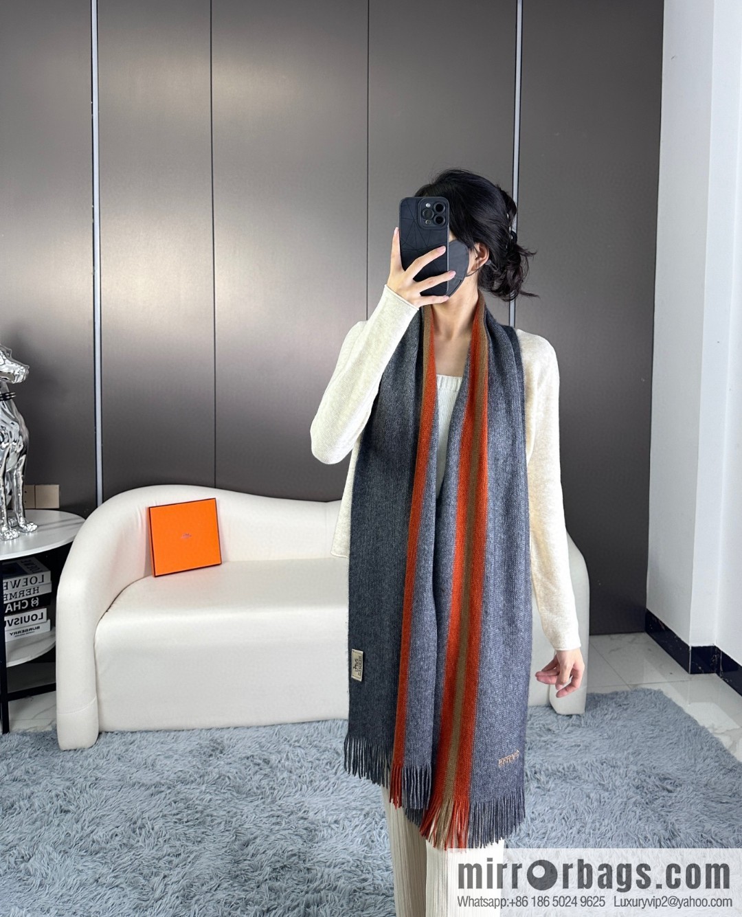 Hermes Hermes 2023 same style for men and women, high-end cashmere knitted scarf