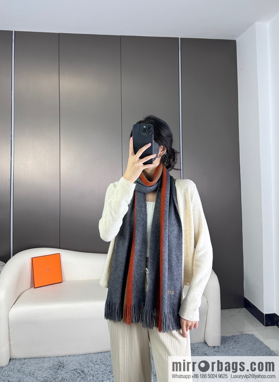 Hermes Hermes 2023 same style for men and women, high-end cashmere knitted scarf