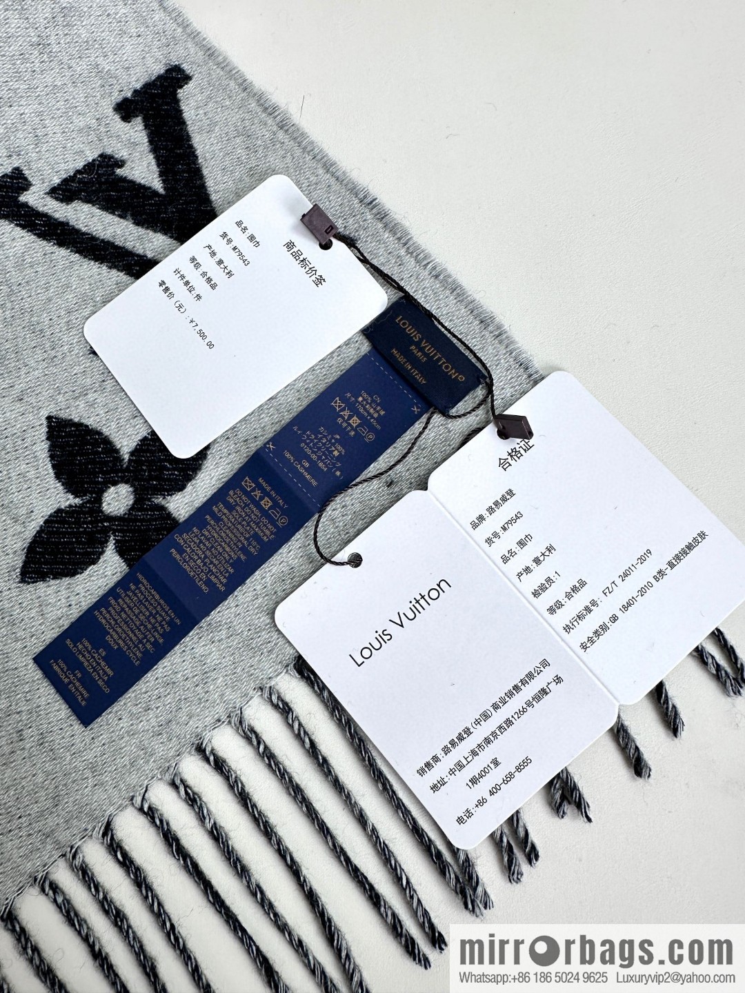 LV letter embroidered sticker scarf M79522