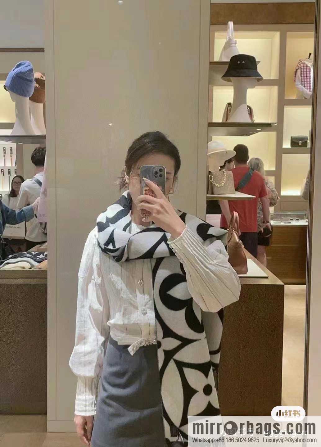 LV large letter flower cannabis flower new scarf