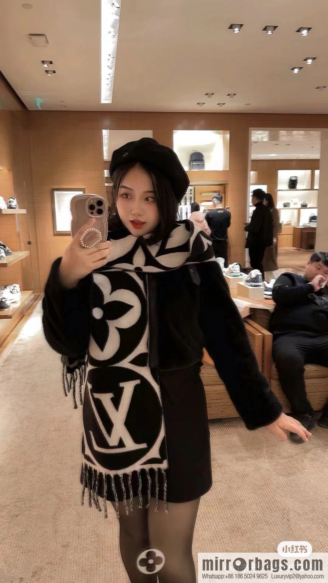 LV large letter flower cannabis flower new scarf