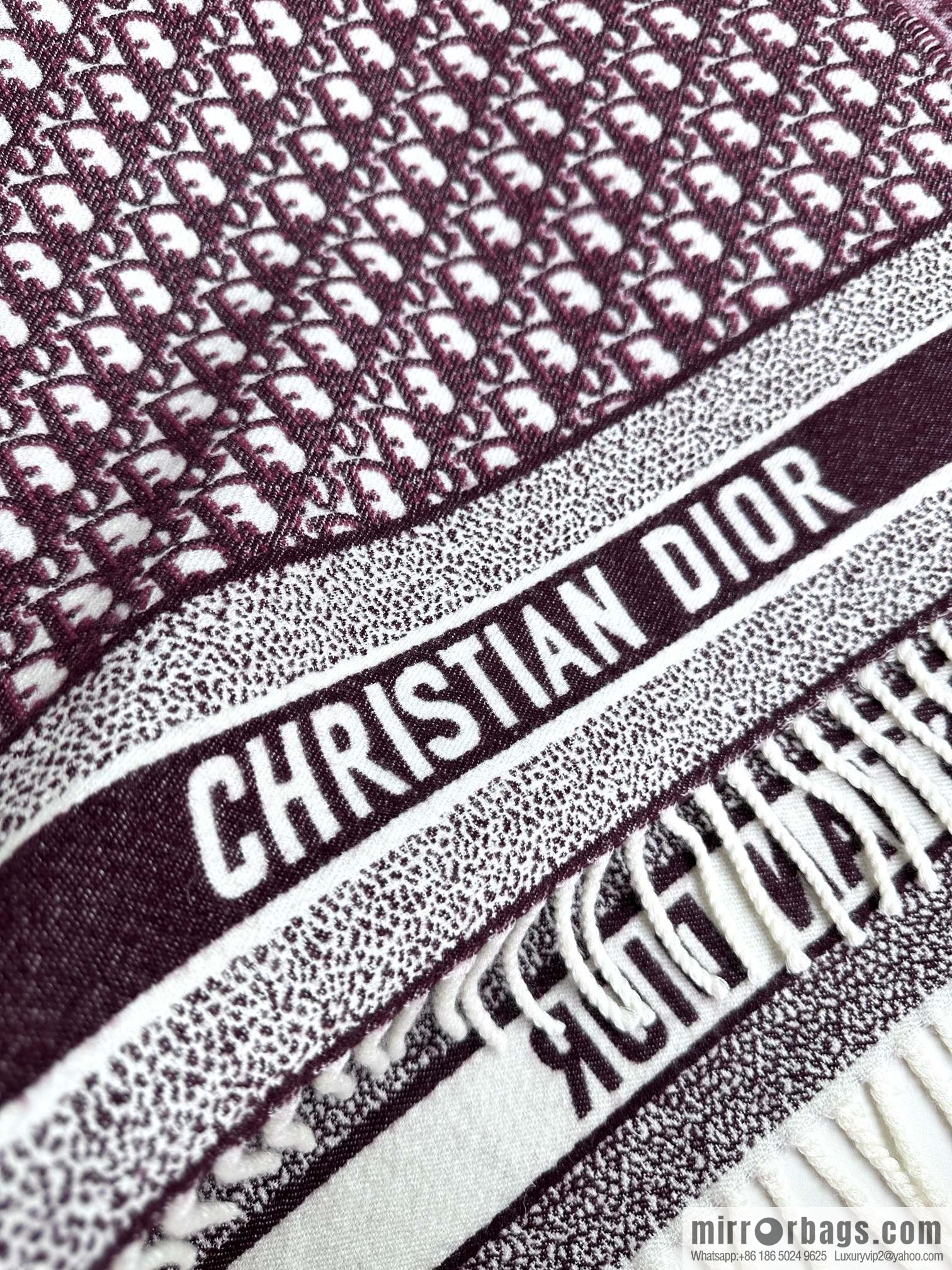 DIOR Oblique print/embroidery pattern cashmere scarf