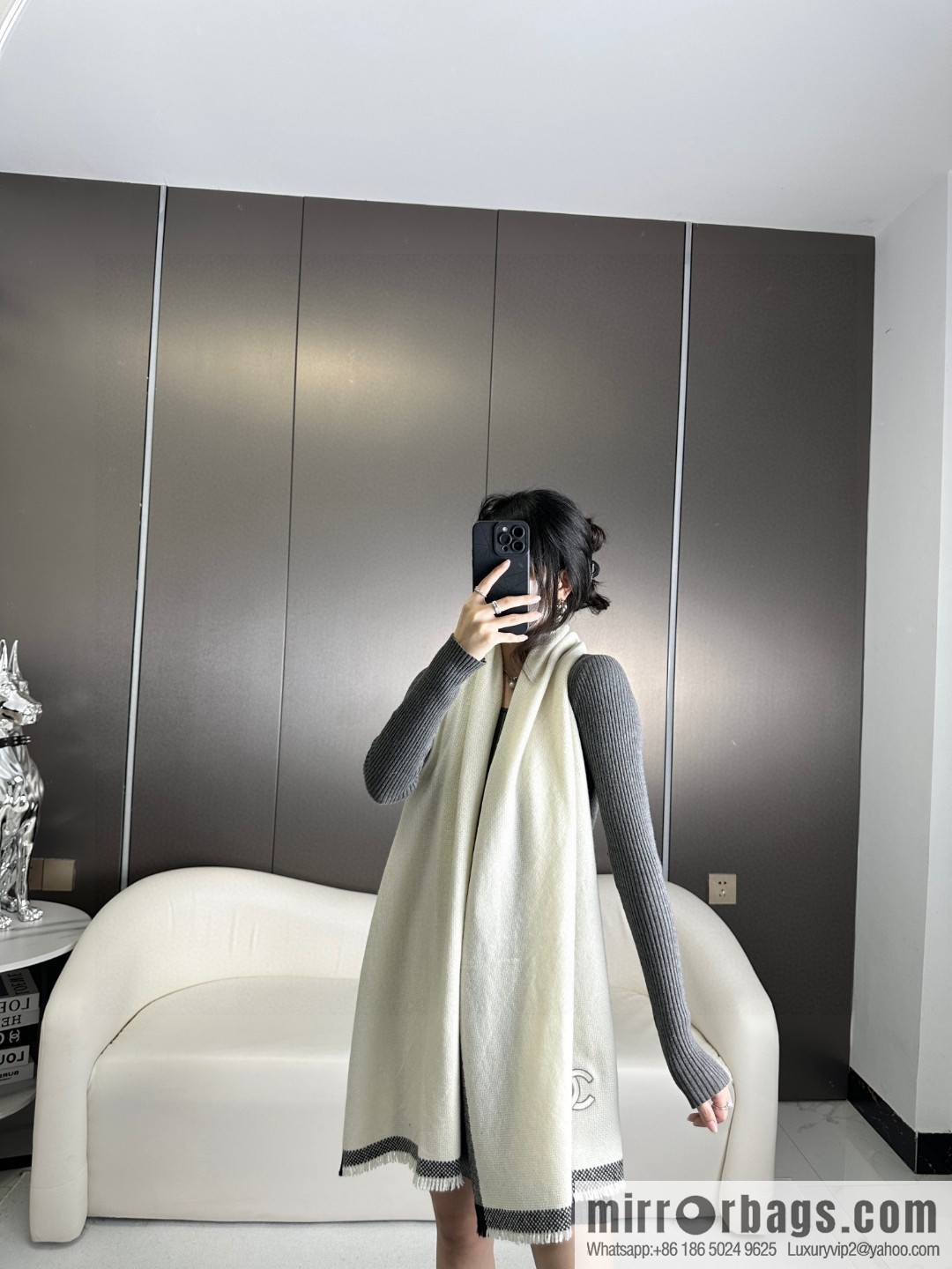 CHANEL Annual Limited Edition Double C Knitted Shawl