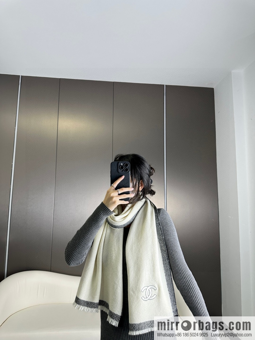 CHANEL Annual Limited Edition Double C Knitted Shawl