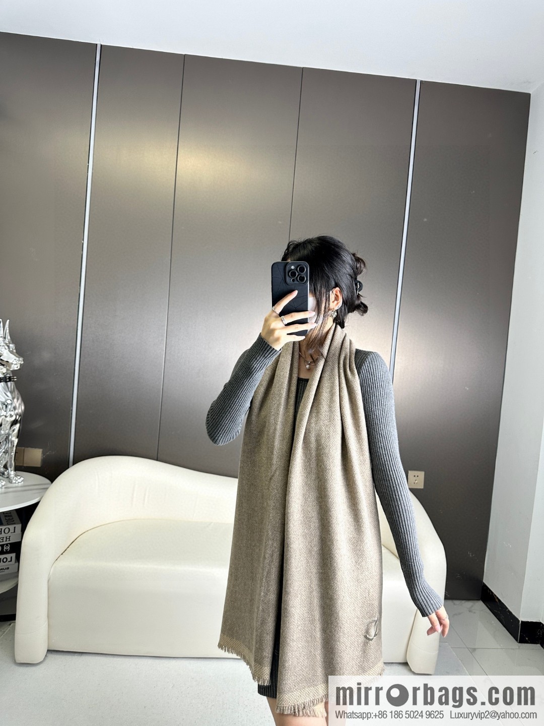 CHANEL Annual Limited Edition Double C Knitted Shawl