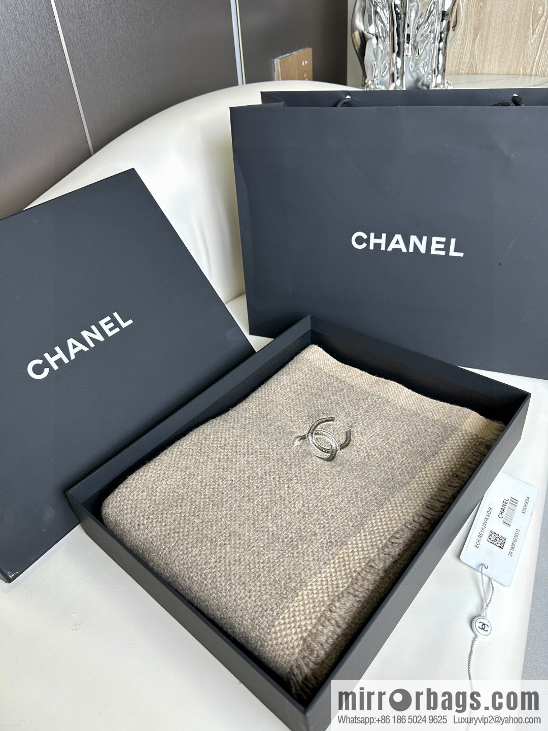 CHANEL Annual Limited Edition Double C Knitted Shawl