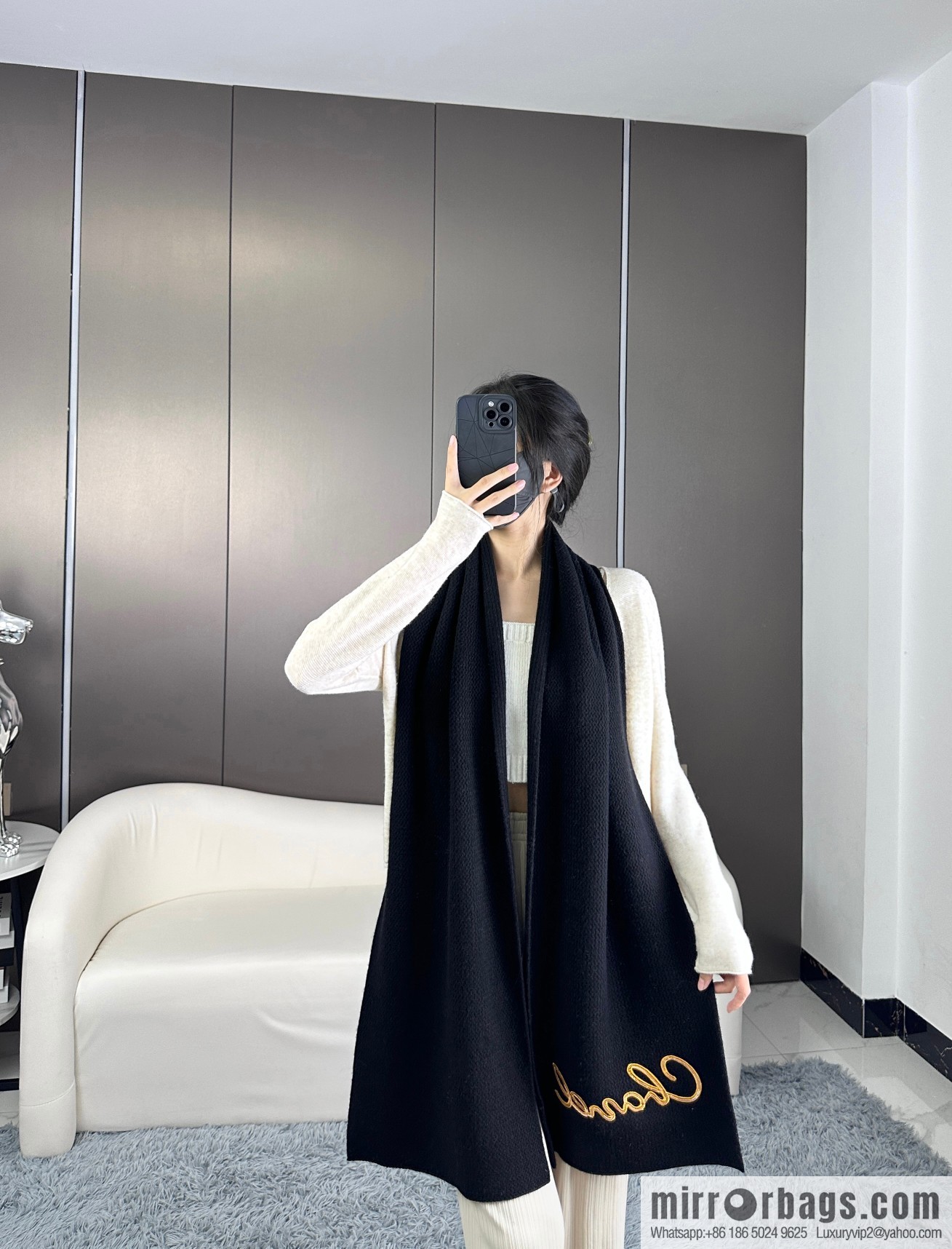 CHANEL 2023 new knitted cashmere scarf