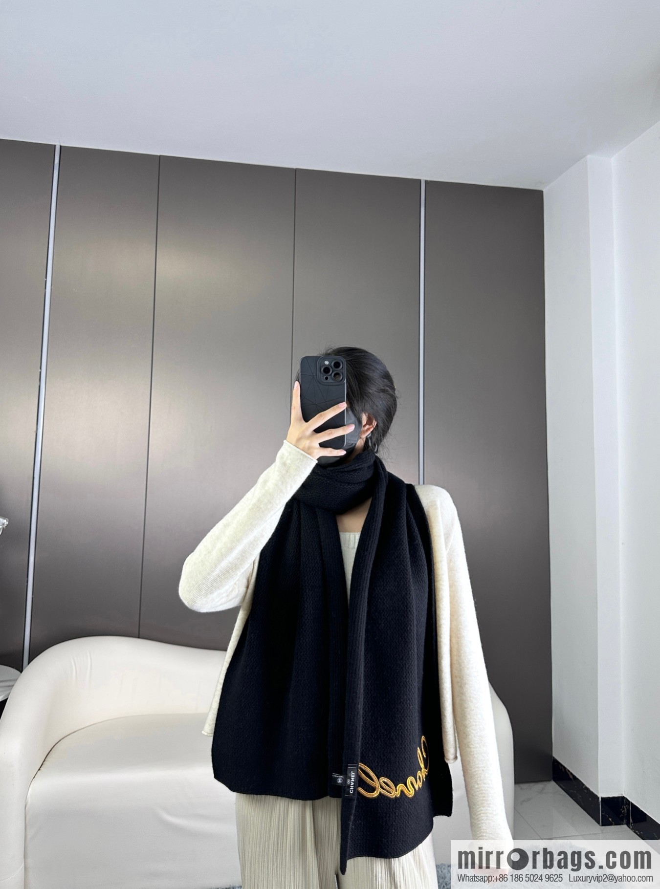 CHANEL 2023 new knitted cashmere scarf