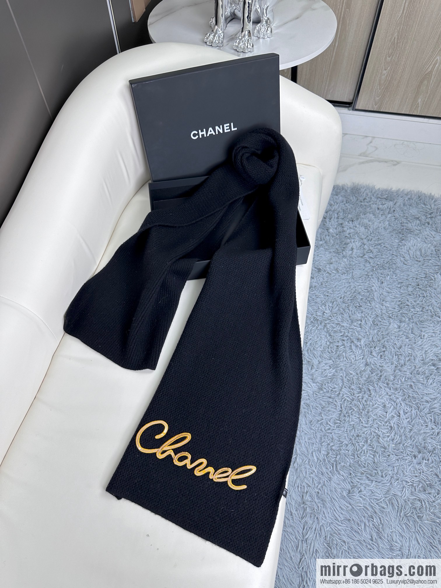 CHANEL 2023 new knitted cashmere scarf