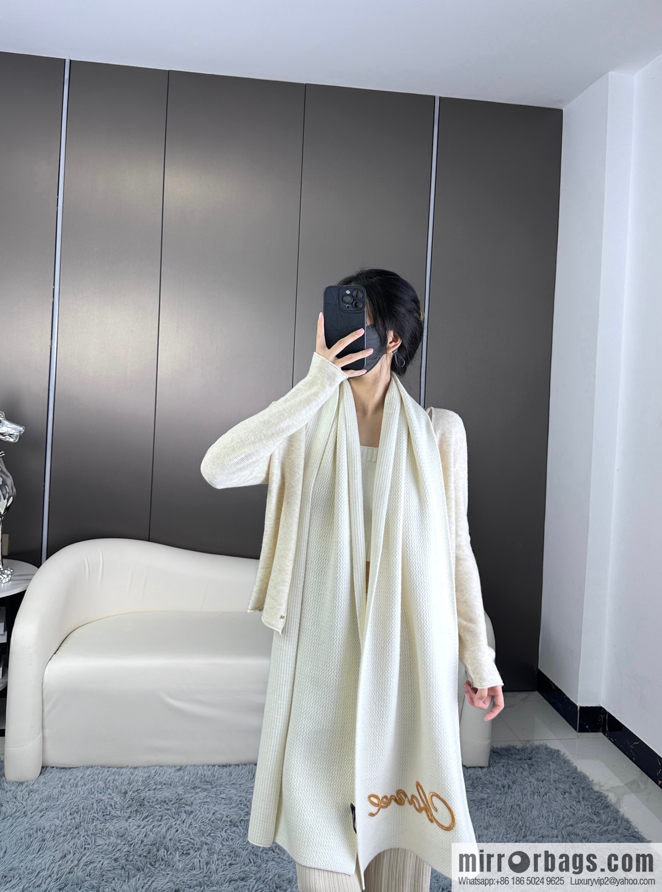 CHANEL 2023 new knitted cashmere scarf