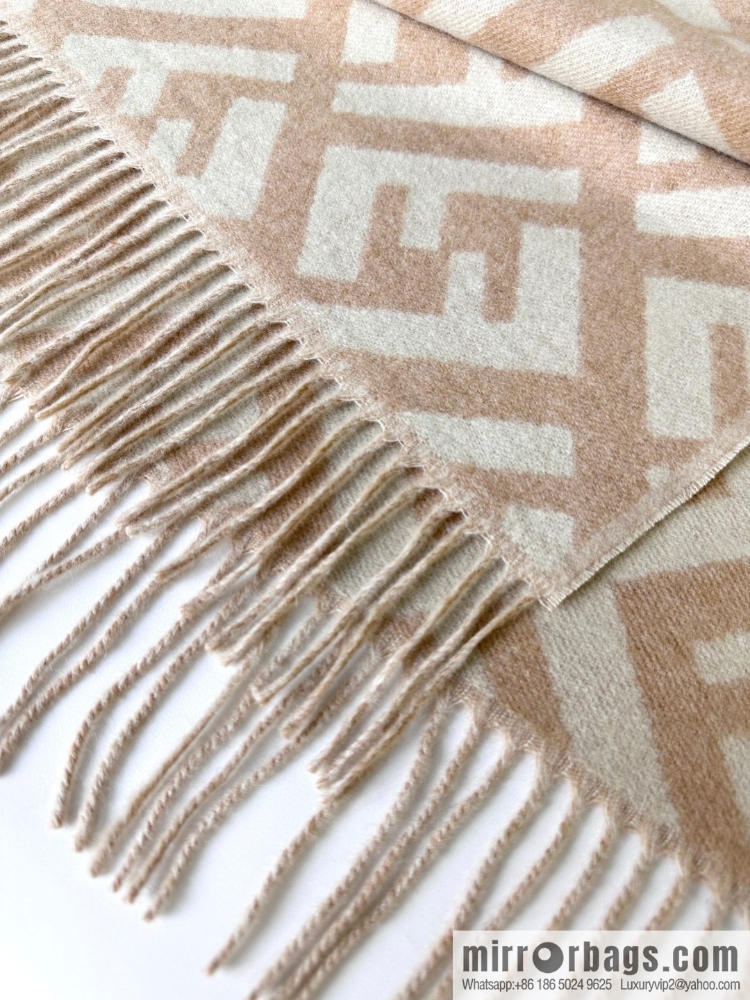 FENDI long fringed cashmere scarf