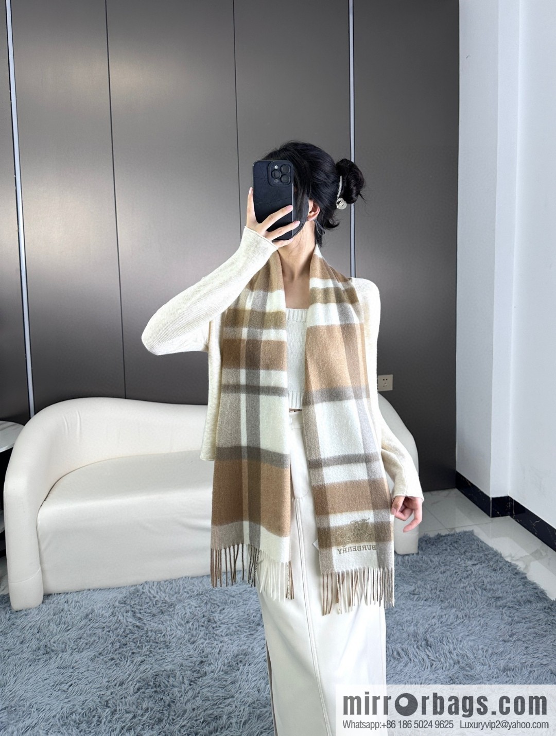 Burberry Burberry 2023 Burberry High-end Men's Cashmere Scarf