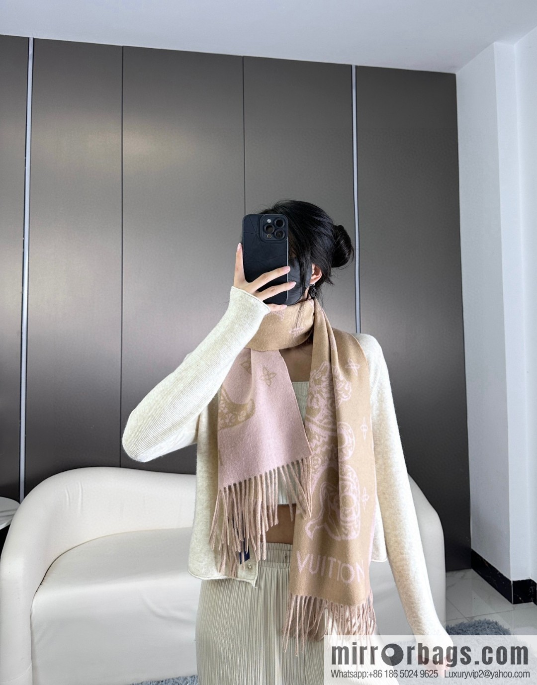 LV Precious Dragon Reykjavik Cashmere Scarf