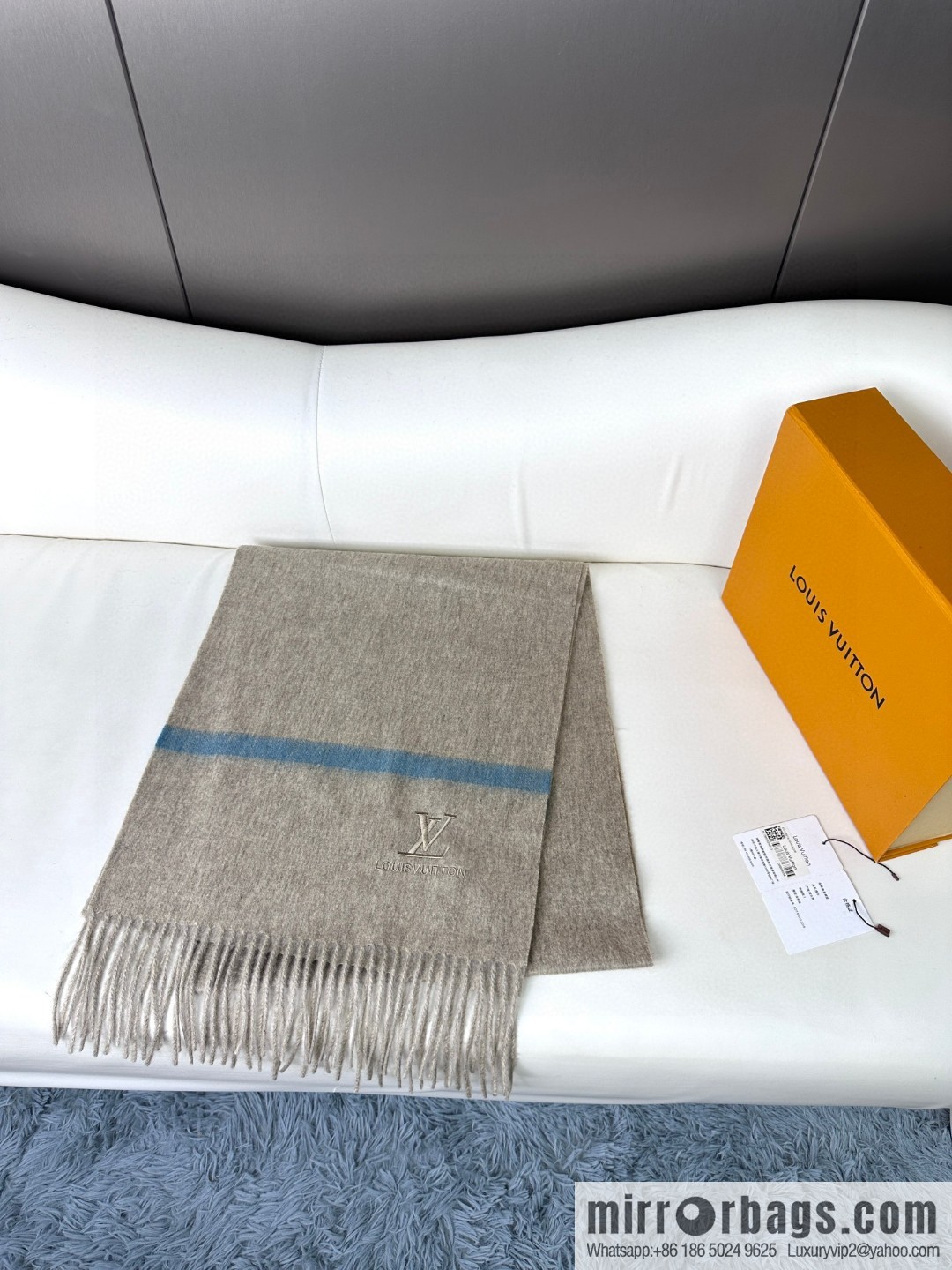 LV embroidery classic plain design scarf