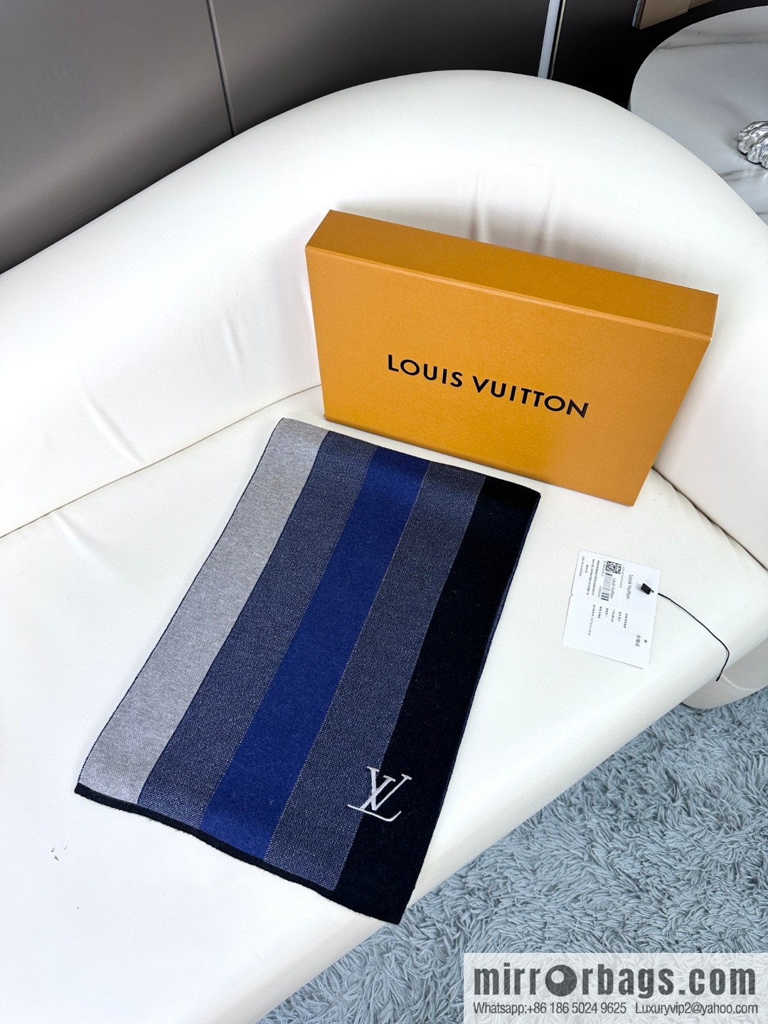 LV 2023 Classic Plaid Jacquard, High-end Men's Scarf