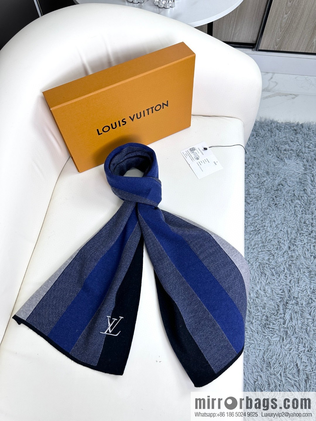 LV 2023 Classic Plaid Jacquard, High-end Men's Scarf