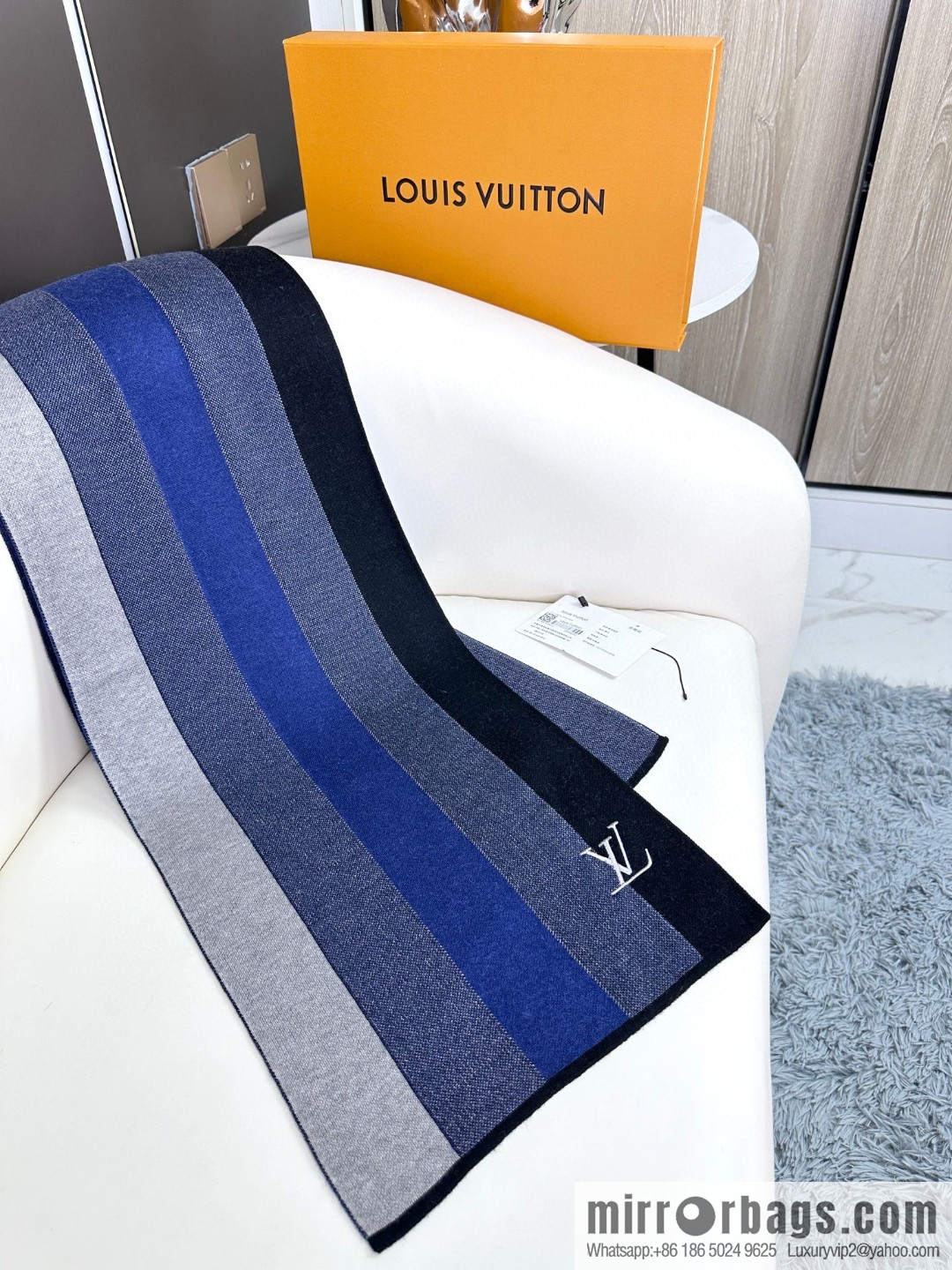 LV 2023 Classic Plaid Jacquard, High-end Men's Scarf