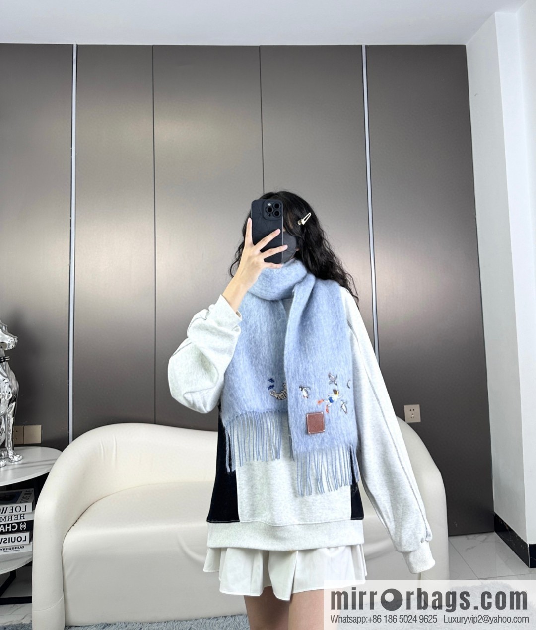 LOEWE SunaFujita joint mohair scarf