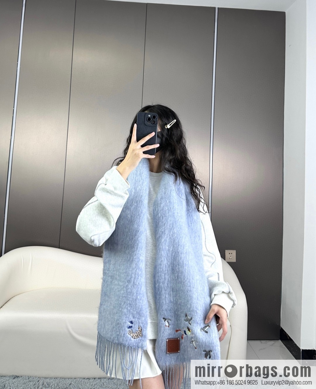 LOEWE SunaFujita joint mohair scarf
