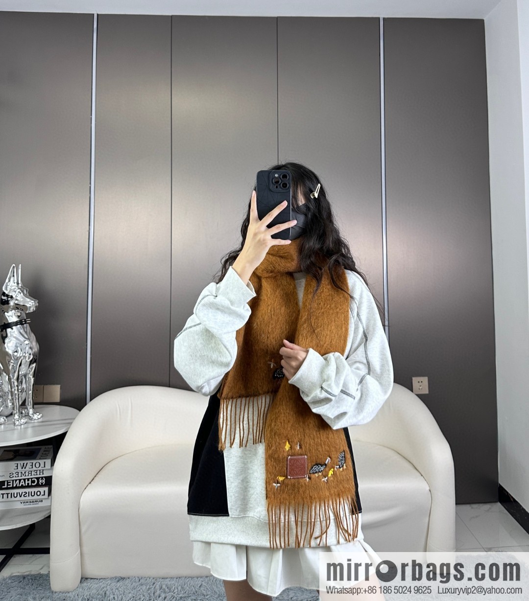 LOEWE SunaFujita joint mohair scarf