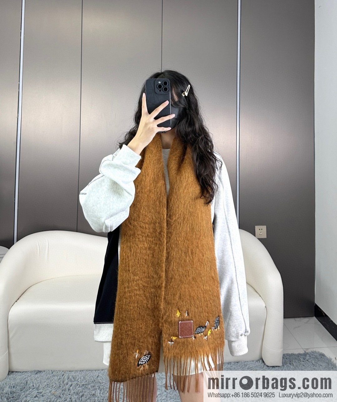 LOEWE SunaFujita joint mohair scarf