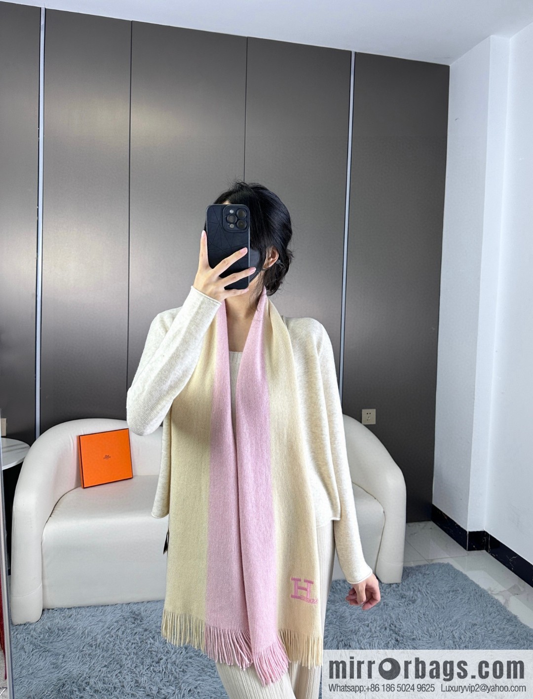 Hermes, high-end cashmere knitted scarf
