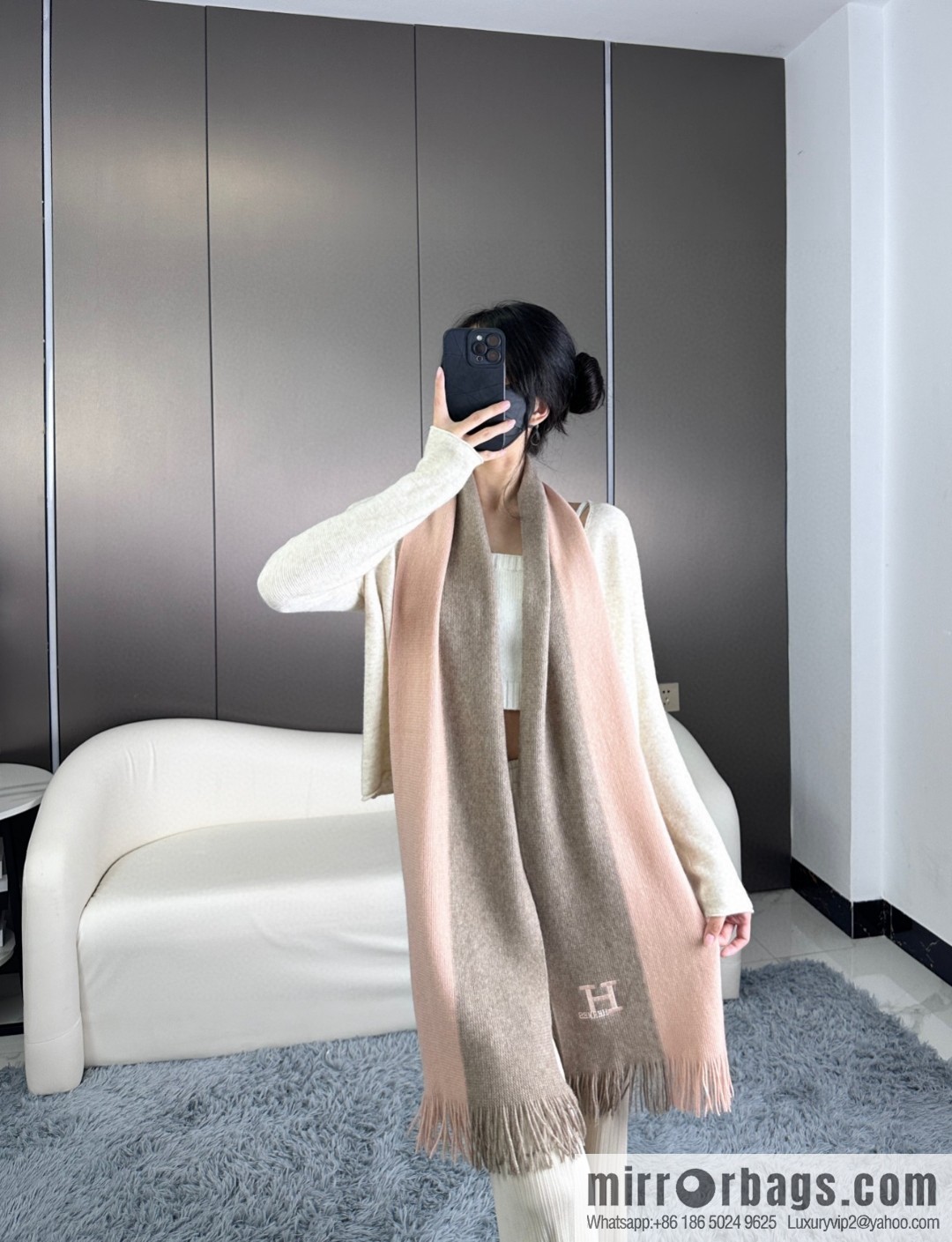 Hermes, high-end cashmere knitted scarf