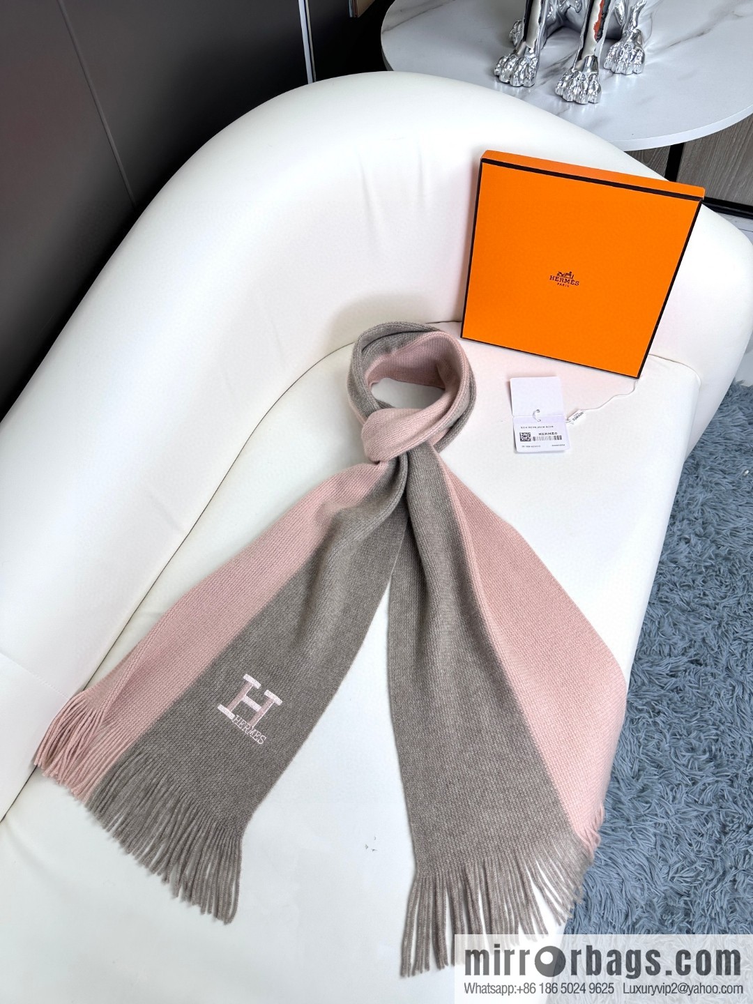 Hermes, high-end cashmere knitted scarf