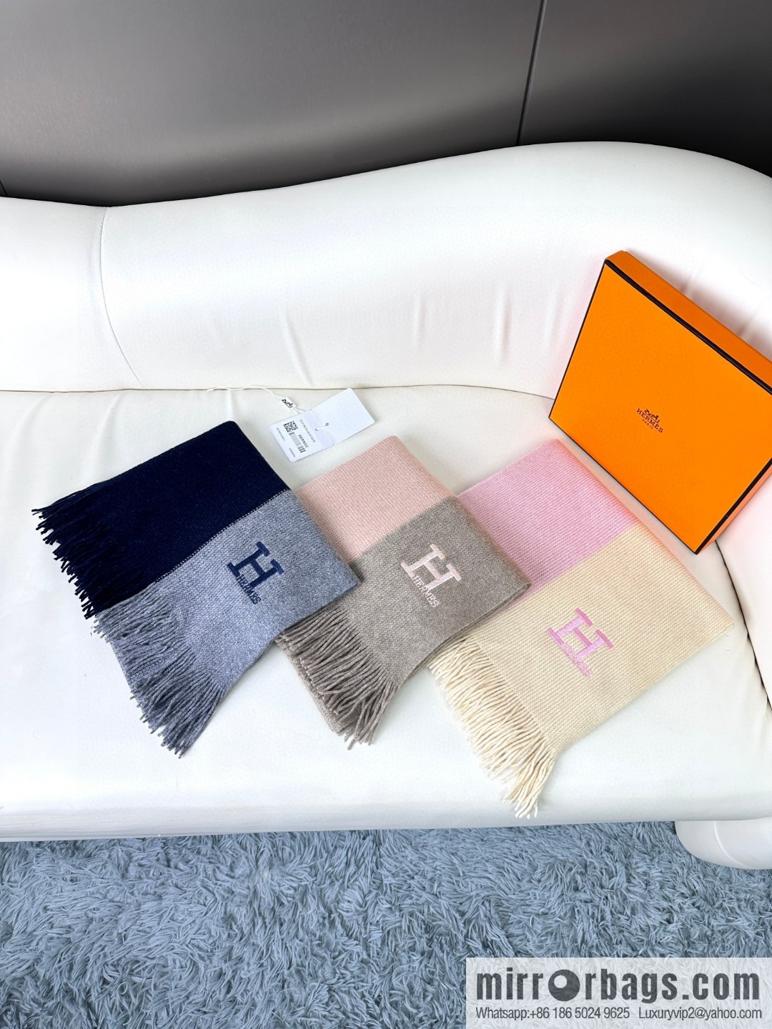 Hermes, high-end cashmere knitted scarf