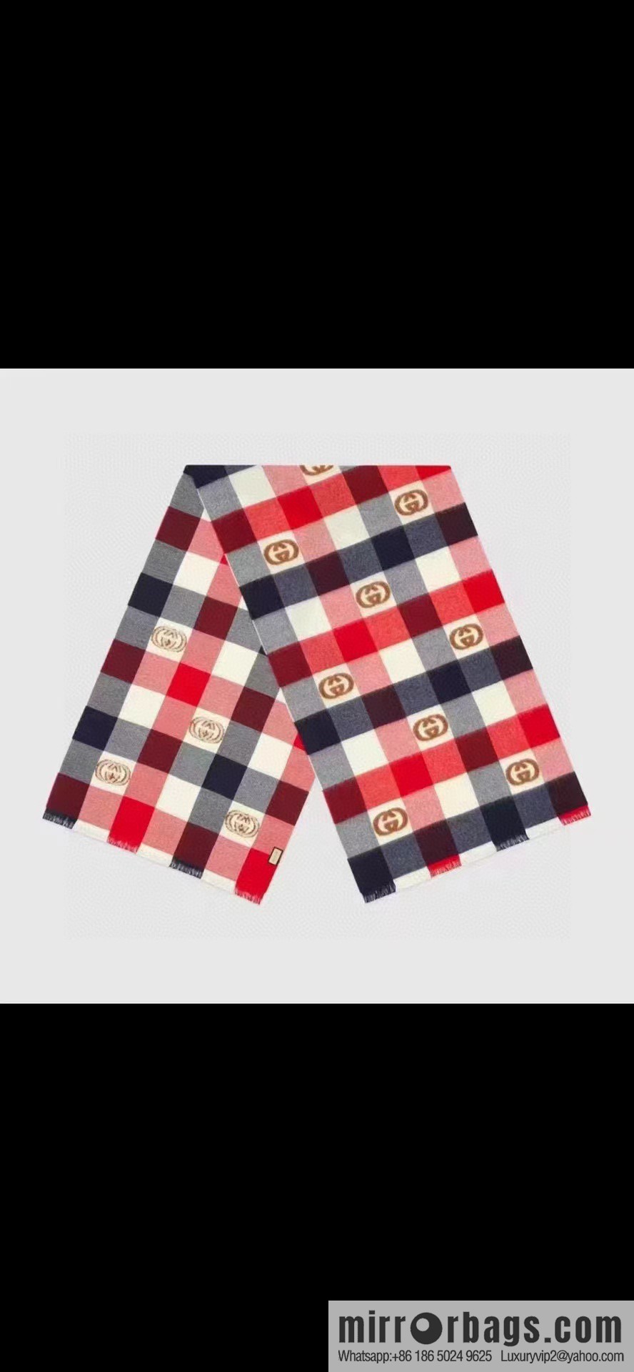 GUCCI GG logo plaid towel