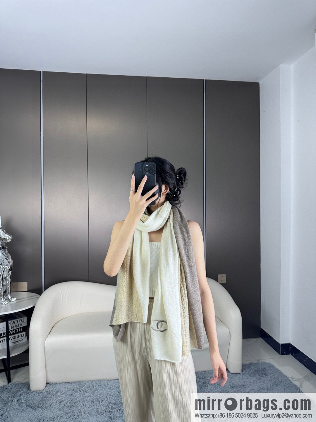 CHANEL counter new cashmere scarf
