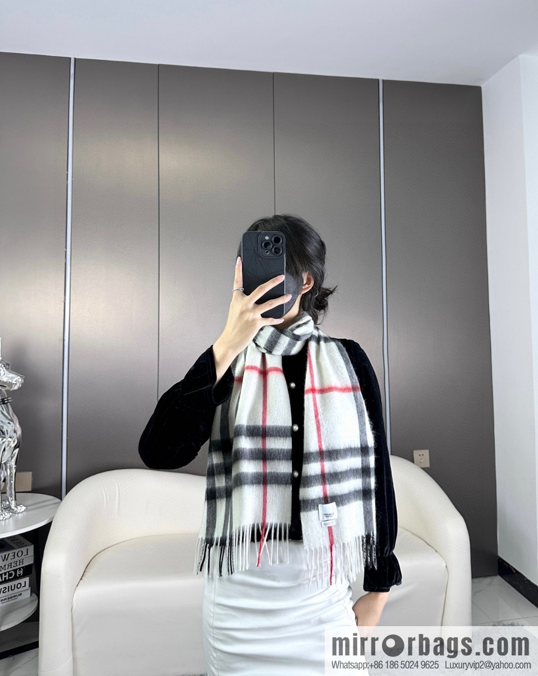 Burberry Burberry 2023 ace word-of-mouth burberry deep water ripple classic cashmere plaid scarf