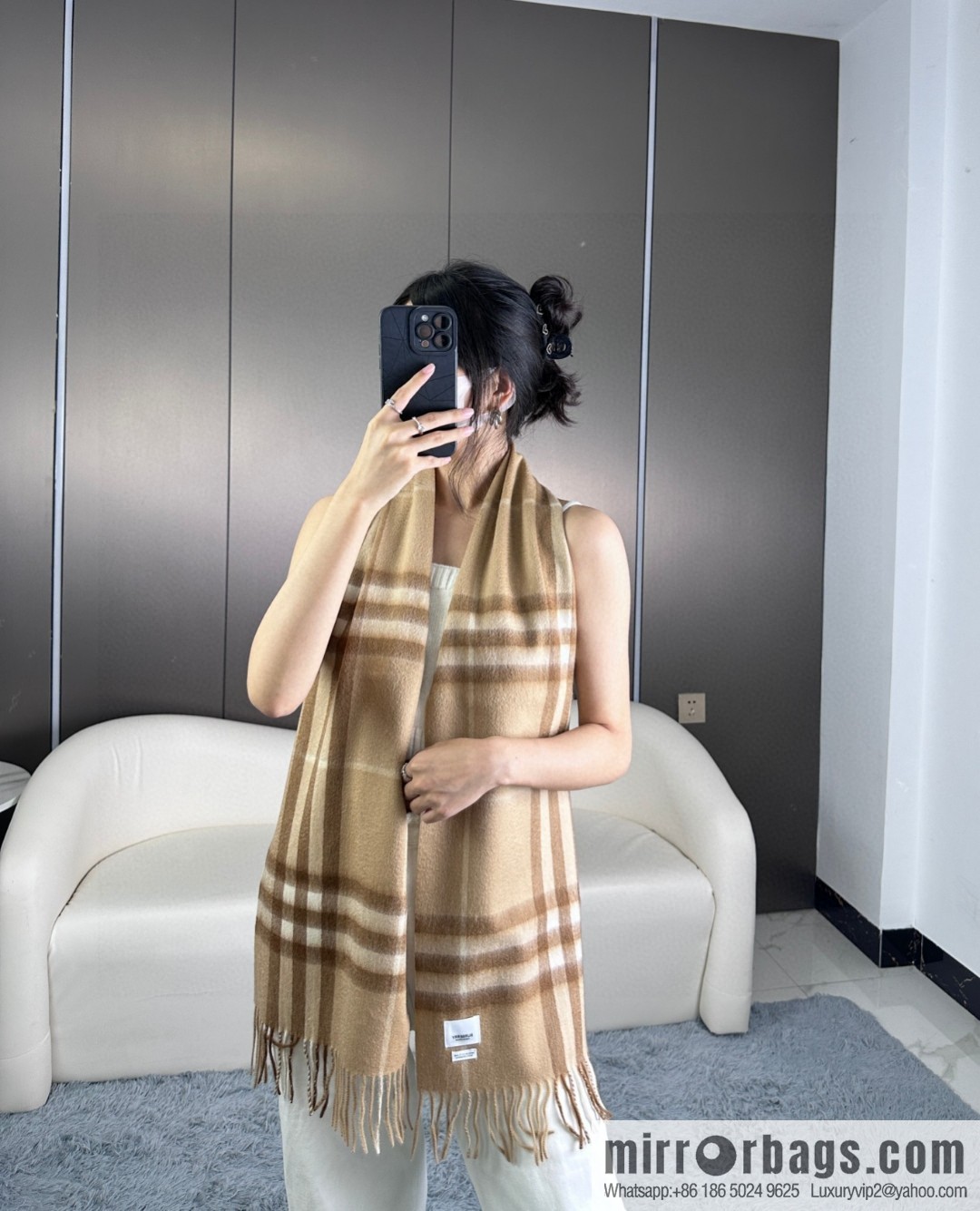 Burberry Burberry 2023 ace word-of-mouth burberry deep water ripple classic cashmere plaid scarf